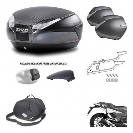 SHAD Maletas laterales + baul trasero herraje montaje 3p bolsa interna SH48 SH36 SH 36 KIT-193555