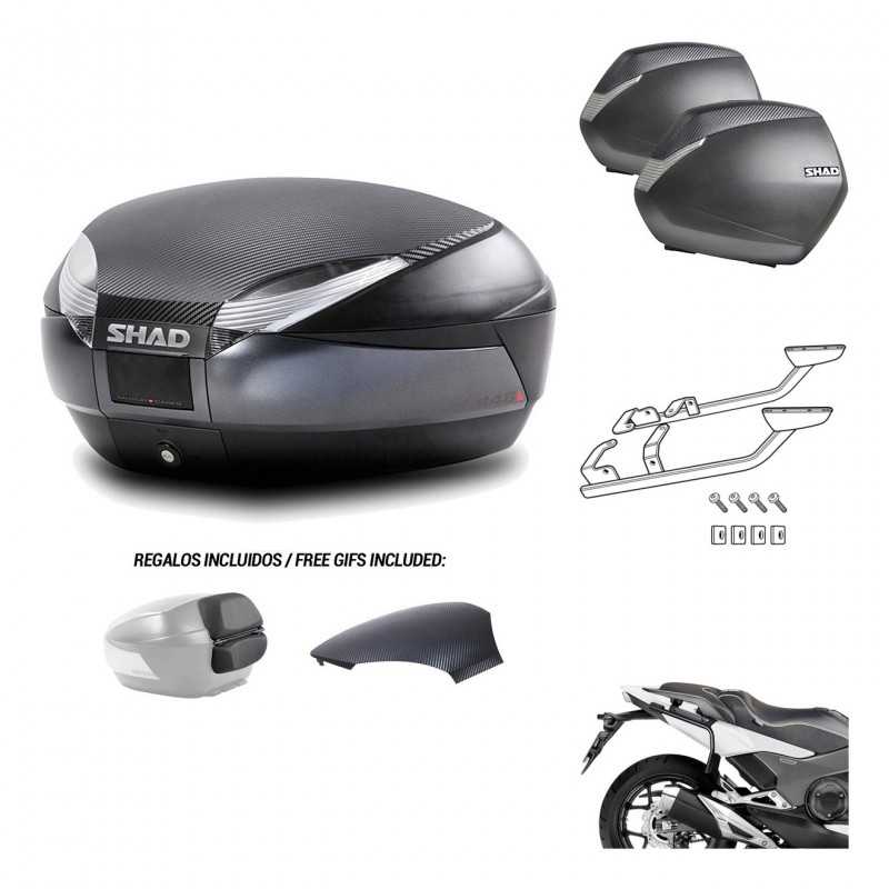 SHAD Maletas laterales + baul trasero herraje montaje 3p SH48 SH36 SH 36 KIT-193556