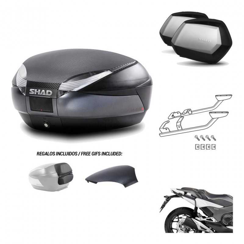 SHAD Maletas laterales + baul trasero herraje montaje 3p SH48 SC SH35 PREMIUM KIT-193560