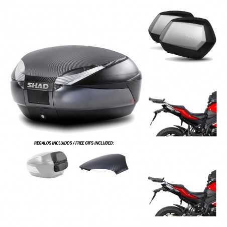 SHAD Maletas laterales + baul trasero herraje montaje 3p SH48 SC SH35 PREMIUM KIT-193314