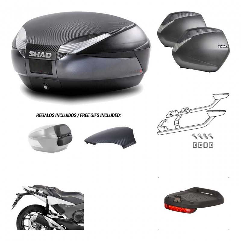Lateral cases + back trunk + big top fitting + brake light + 3p hardware  SH48  