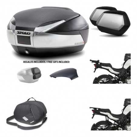 SHAD Maletas laterales + baul trasero herraje montaje 3p bolsa interna SH48 SC SH35 PREMIUM KIT-193217