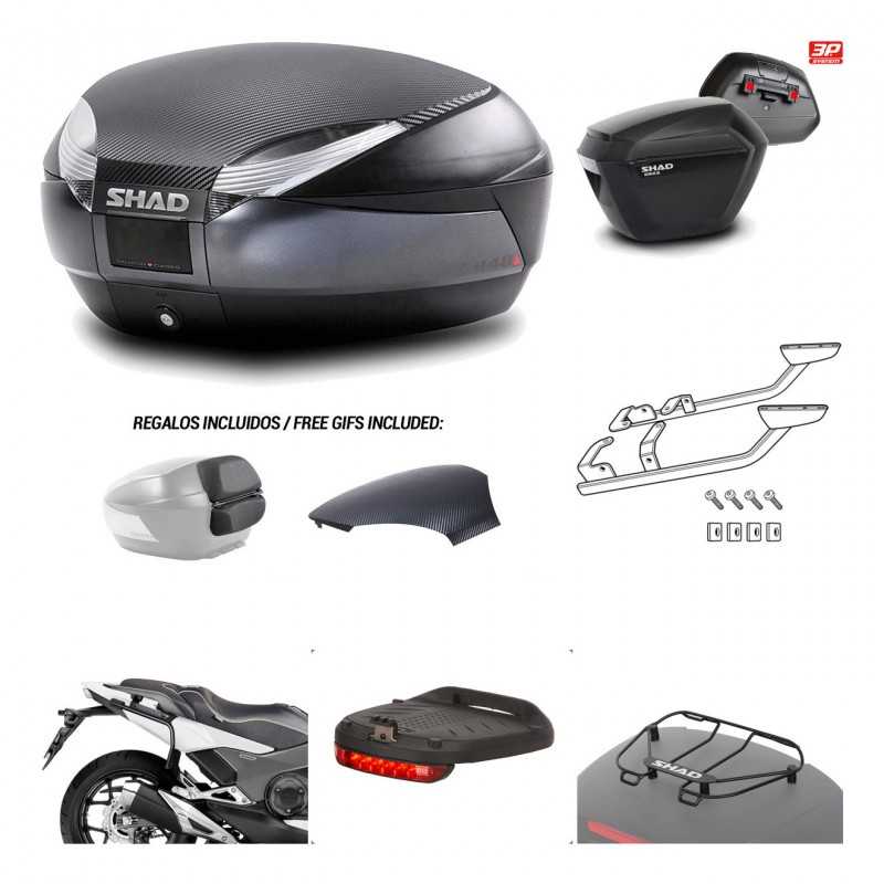SHAD Maletas laterales + baul trasero herraje montaje accesorios 3p SH48 SH23 KIT-193617