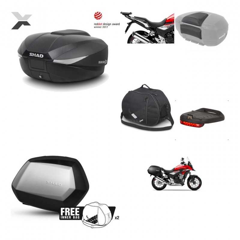 SHAD Maletas laterales + baul trasero herraje montaje accesorios 3p SH58X SH35 KIT-194020