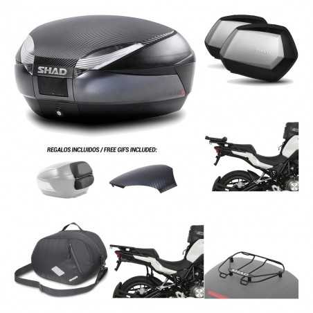SHAD Maletas laterales + baul trasero herraje montaje accesorios 3p SH48 SC SH35 PREMIUM KIT-193721
