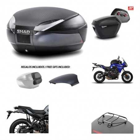 SHAD Maletas laterales + baul trasero herraje montaje parrilla portabultos superior 3p SH48 SH23 KIT-193671