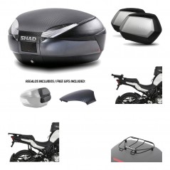 SHAD Maletas laterales + baul trasero herraje montaje parrilla portabultos superior 3p SH48 SC SH35 PREMIUM KIT-193722