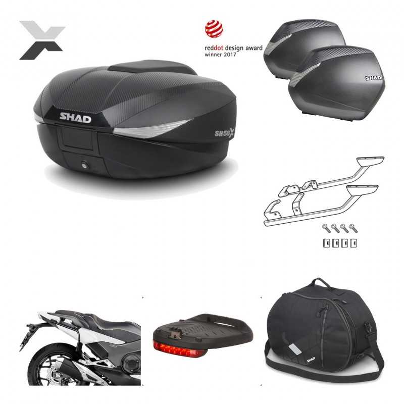 SHAD Maletas laterales + baul trasero herraje montaje accesorios 3p SH58X SH36 SH 36 KIT-194072