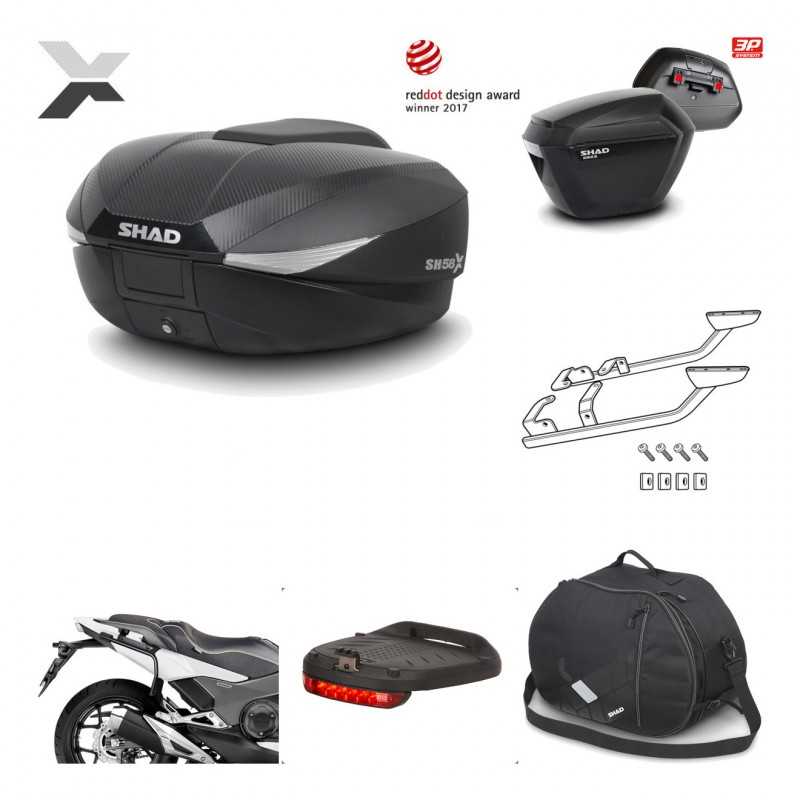 SHAD Maletas laterales + baul trasero herraje montaje accesorios 3p SH58X SH23 KIT-194073