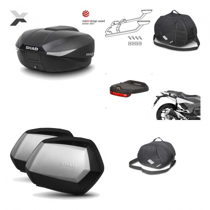 SHAD Maletas laterales + baul trasero herraje montaje accesorios 3p SH58X SC SH35 PREMIUM KIT-194075