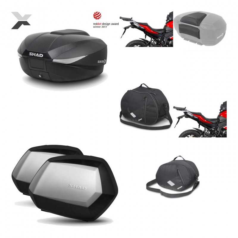 SHAD Maletas laterales + baul trasero herraje montaje accesorios 3p SH58X SC SH35 PREMIUM KIT-193829