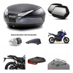 SHAD Maletas laterales + baul trasero herraje montaje accesorios 3p SH48 SC SH35 PREMIUM KIT-193680
