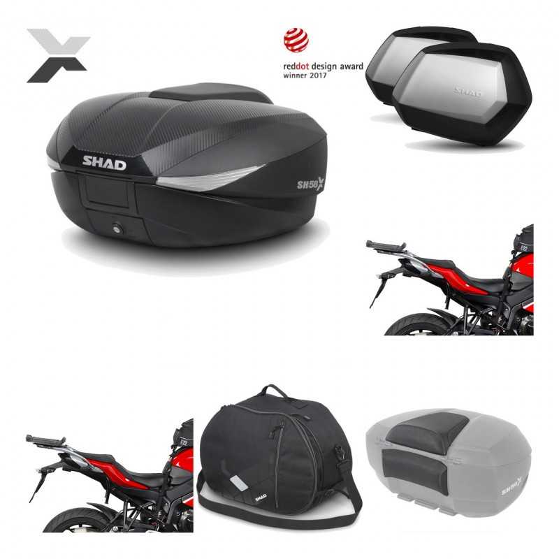 SHAD Maletas laterales + baul trasero herraje montaje accesorios 3p SH58X SC SH35 PREMIUM KIT-193830