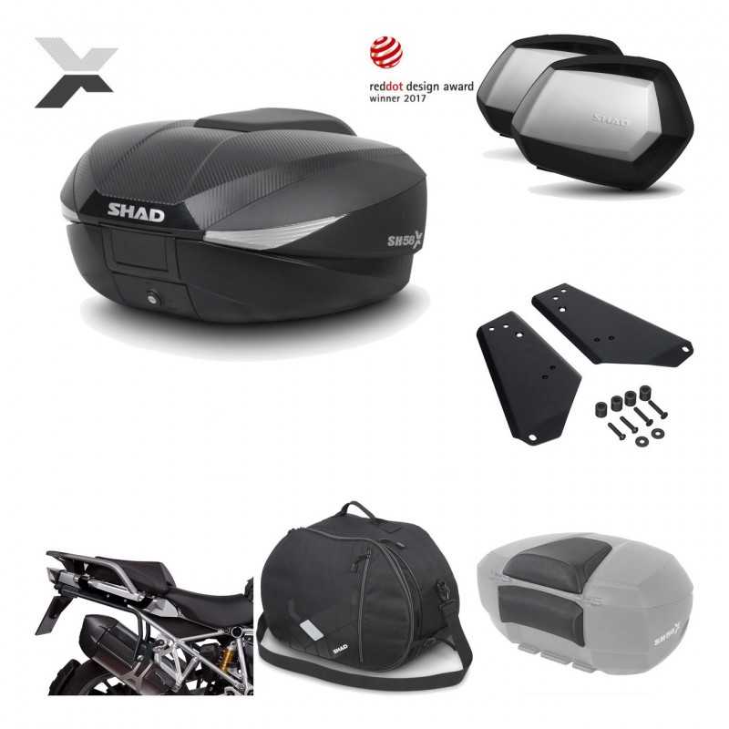 SHAD Maletas laterales + baul trasero herraje montaje accesorios 3p SH58X SC SH35 PREMIUM KIT-193782