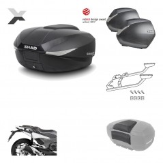 Lateral cases + back trunk + big top fitting + passenger support + 3p hardware  