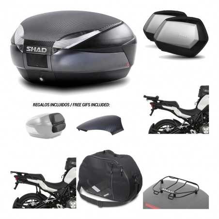 SHAD Maletas laterales + baul trasero herraje montaje accesorios 3p SH48 SC SH35 PREMIUM KIT-193734