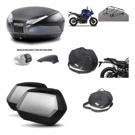 SHAD Maletas laterales + baul trasero herraje montaje accesorios 3p SH48 SC SH35 PREMIUM KIT-193685