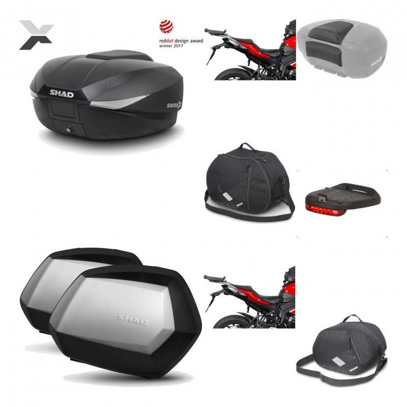 SHAD Maletas laterales + baul trasero herraje montaje accesorios 3p SH58X SC SH35 PREMIUM KIT-193835