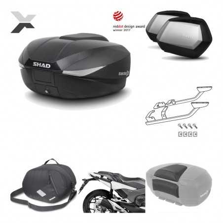 SHAD Maletas laterales + baul trasero herraje montaje accesorios 3p SH58X SC SH35 PREMIUM KIT-194087