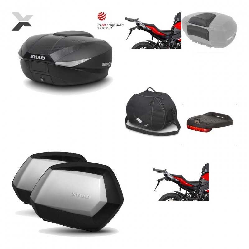 SHAD Maletas laterales + baul trasero herraje montaje accesorios 3p SH58X SC SH35 PREMIUM KIT-193836