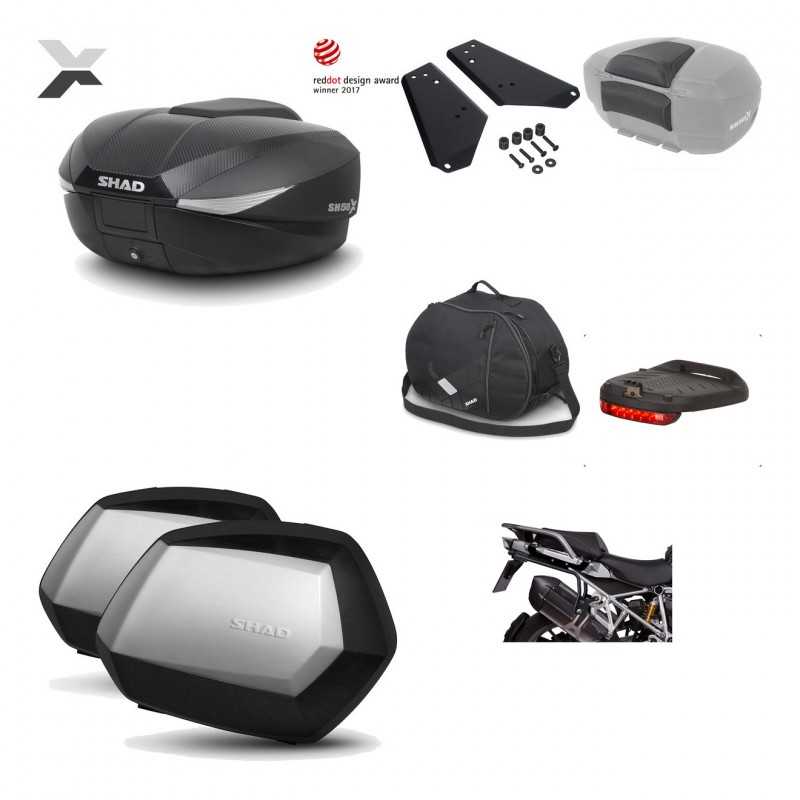 SHAD Maletas laterales + baul trasero herraje montaje accesorios 3p SH58X SC SH35 PREMIUM KIT-193788