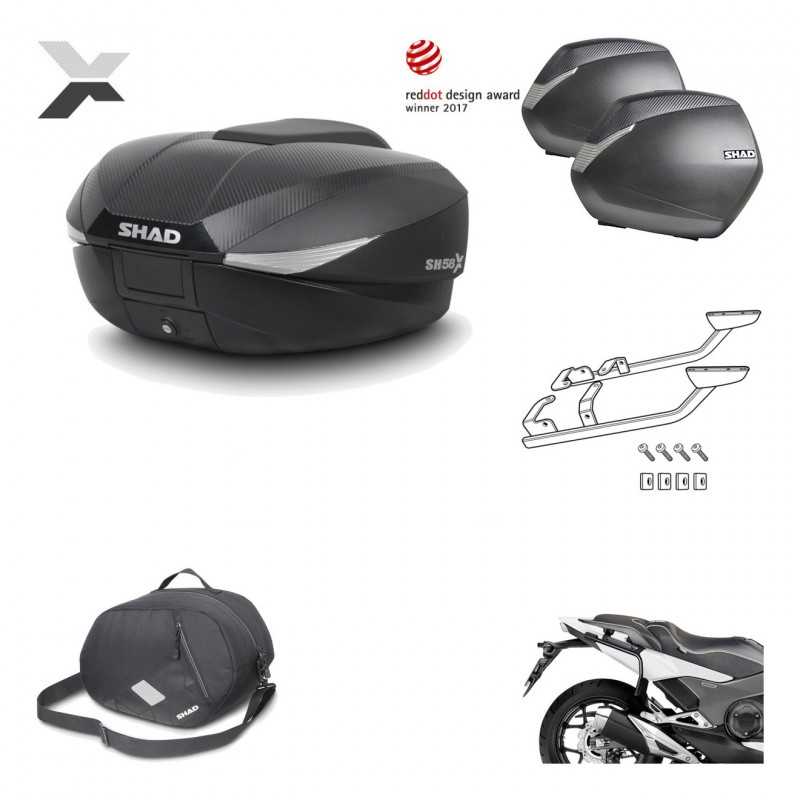 Lateral cases + back trunk + big top fitting + 3p hardware + internal bag  SH58X