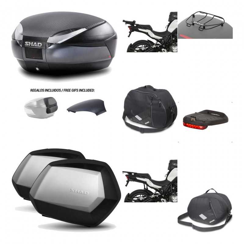 SHAD Maletas laterales + baul trasero herraje montaje accesorios 3p SH48 SC SH35 PREMIUM KIT-193739