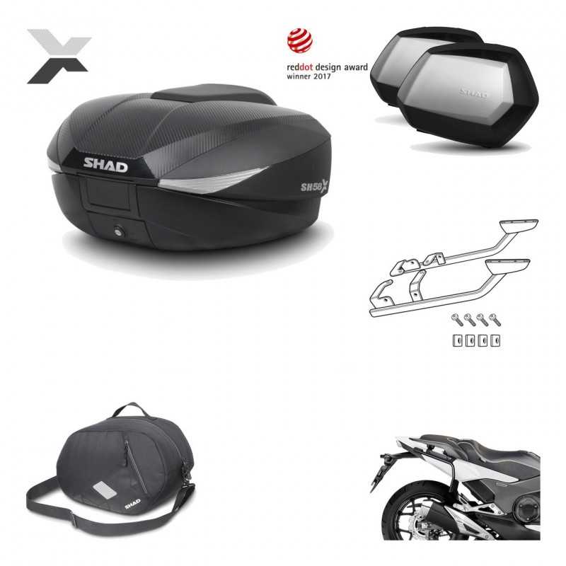 Lateral cases + back trunk + big top fitting + 3p hardware + internal bag  SH58X