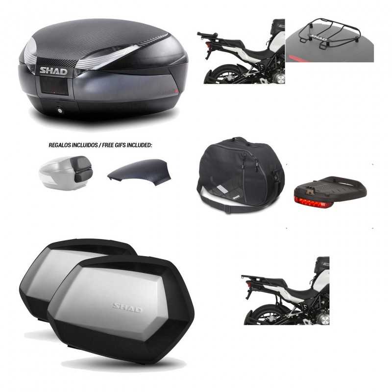 SHAD Maletas laterales + baul trasero herraje montaje accesorios 3p SH48 SC SH35 PREMIUM KIT-193740
