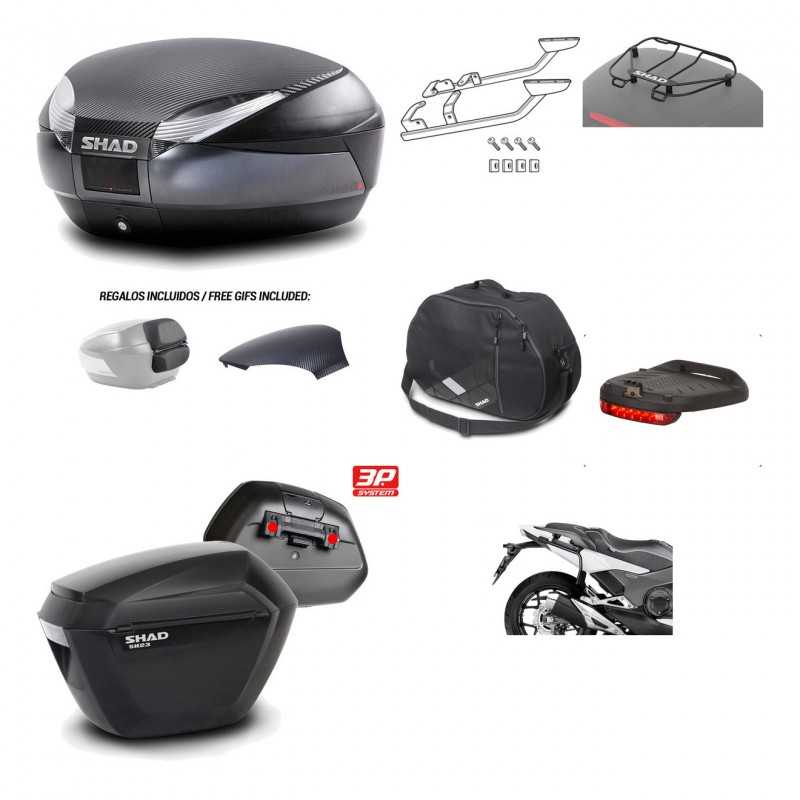 Lateral cases + back trunk + big top fitting + accessories + 3p hardware  SH48  