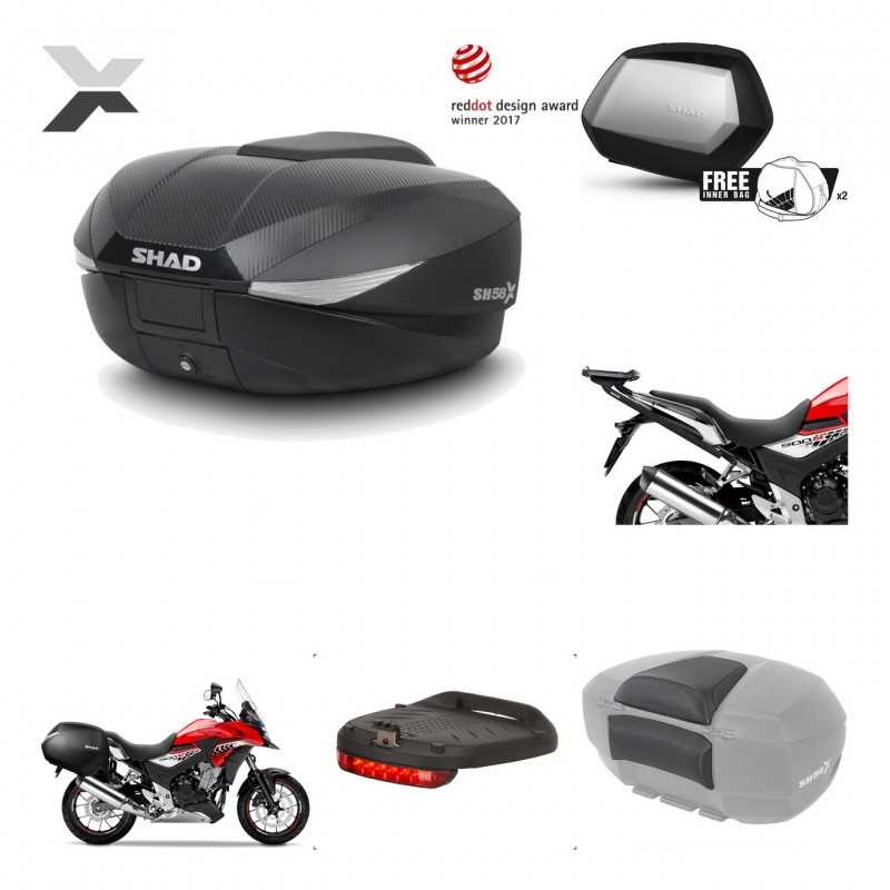 SHAD Maletas laterales + baul trasero herraje montaje accesorios 3p SH58X SH35 KIT-193996