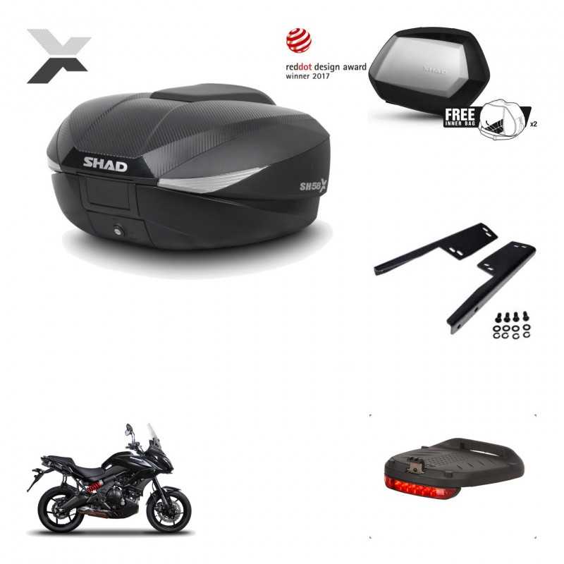 Lateral cases + back trunk + big top fitting + brake light + 3p hardware  SH58X 