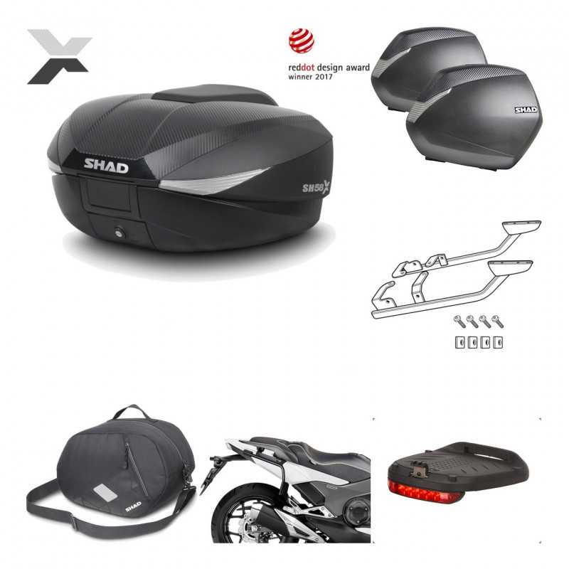 Lateral cases + back trunk + big top fitting + accessories + 3p hardware  SH58X 