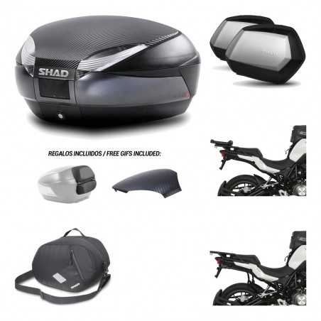 SHAD Maletas laterales + baul trasero herraje montaje 3p bolsa interna SH48 SC SH35 PREMIUM KIT-193697