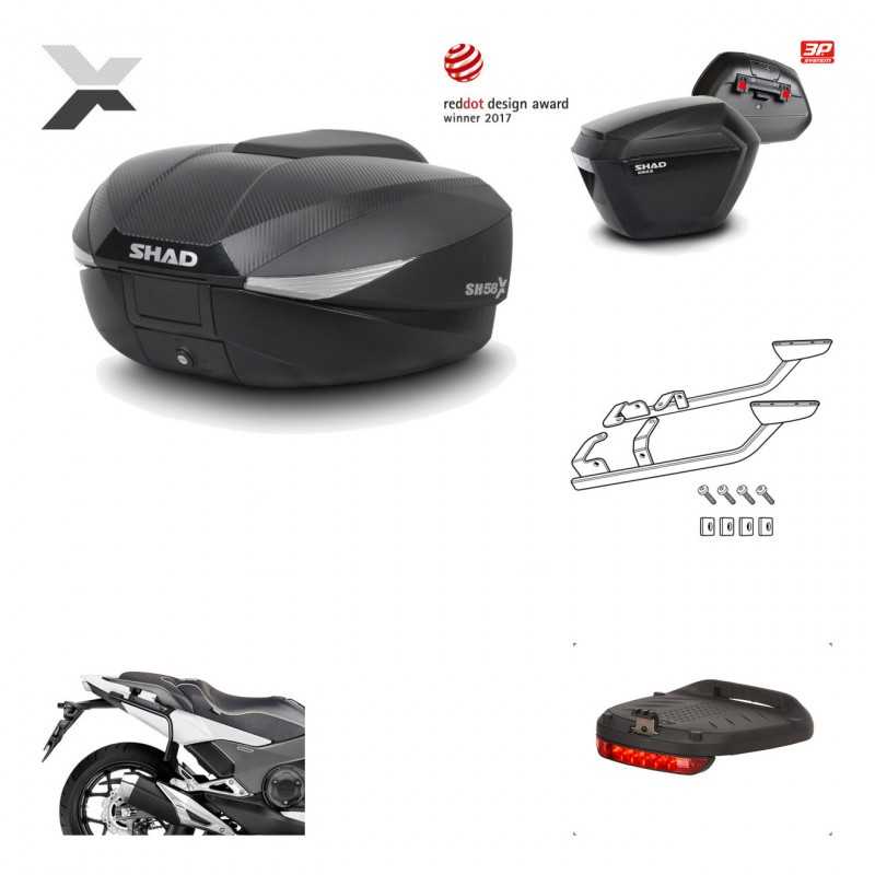 Lateral cases + back trunk + big top fitting + brake light + 3p hardware  SH58X 