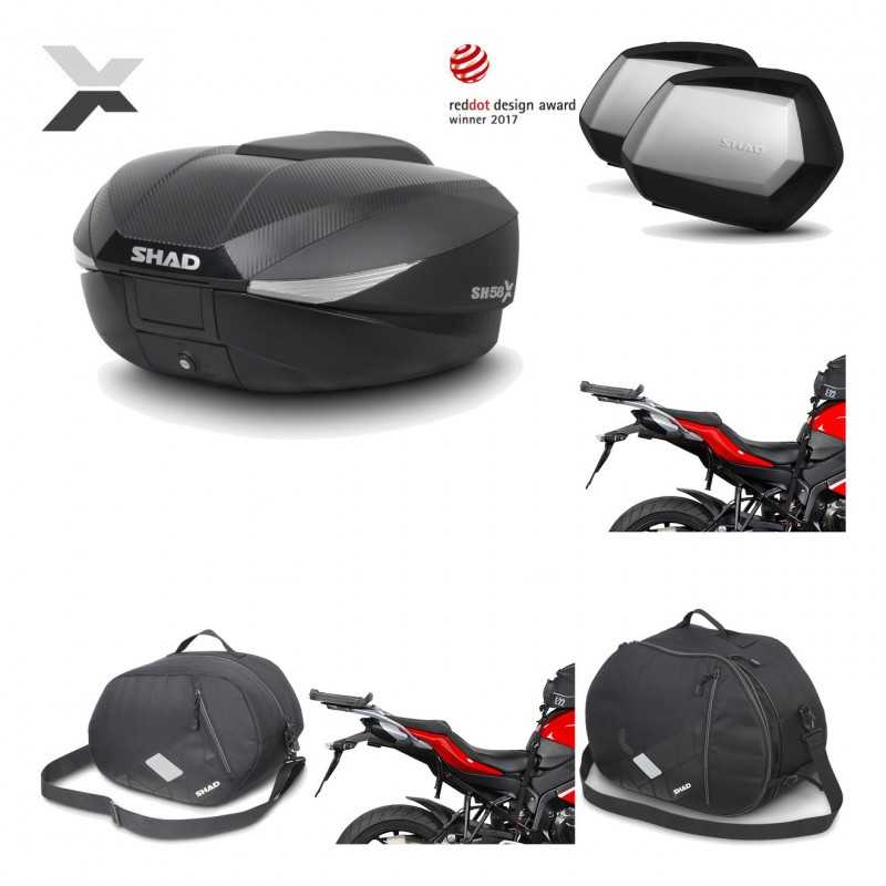 SHAD Maletas laterales + baul trasero herraje montaje accesorios 3p SH58X SC SH35 PREMIUM KIT-193805