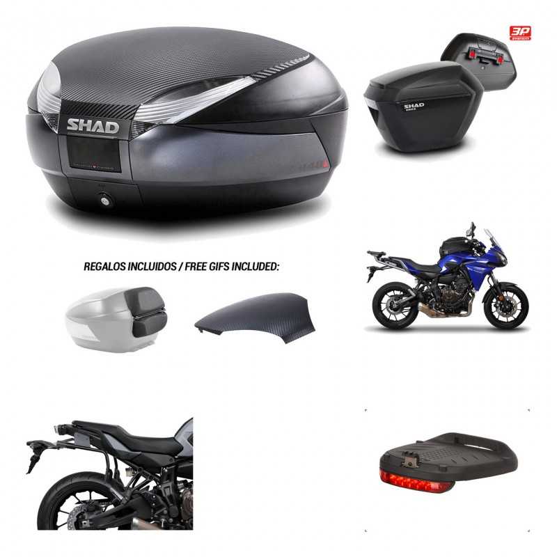 SHAD Maletas laterales + baul trasero herraje montaje luz de freno 3p SH48 SH23 KIT-193653