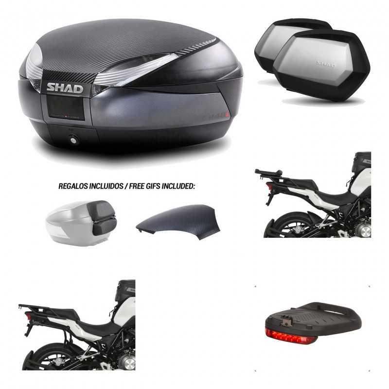 SHAD Maletas laterales + baul trasero herraje montaje luz de freno 3p SH48 SC SH35 PREMIUM KIT-193704