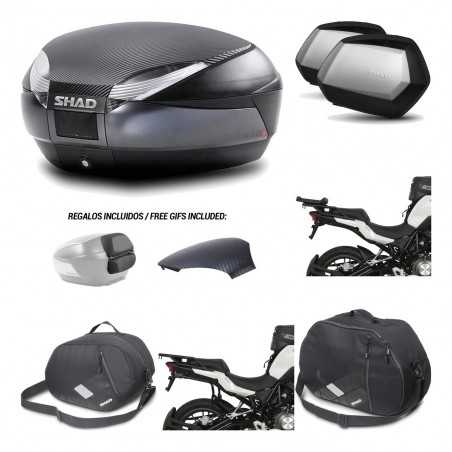 SHAD Maletas laterales + baul trasero herraje montaje accesorios 3p SH48 SC SH35 PREMIUM KIT-193709