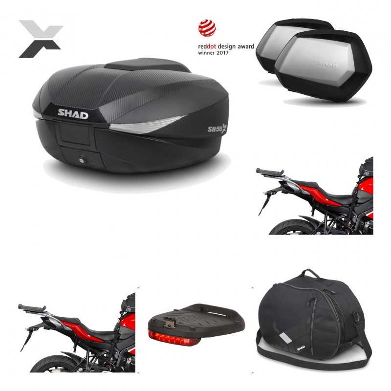SHAD Maletas laterales + baul trasero herraje montaje accesorios 3p SH58X SC SH35 PREMIUM KIT-193812