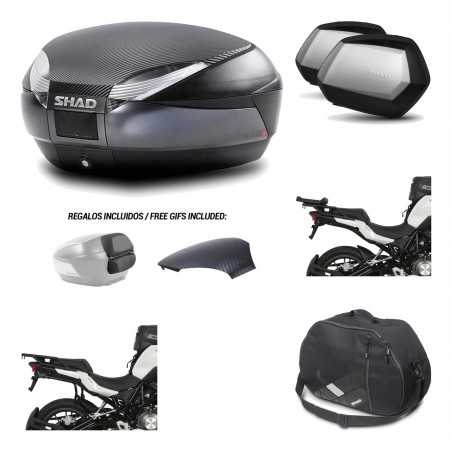 SHAD Maletas laterales + baul trasero herraje montaje bolsa interna 3p SH48 SC SH35 PREMIUM KIT-193710