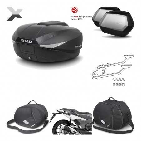 SHAD Maletas laterales + baul trasero herraje montaje accesorios 3p SH58X SC SH35 PREMIUM KIT-194063