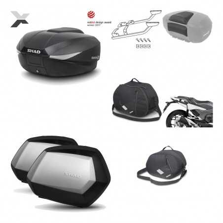 SHAD Maletas laterales + baul trasero herraje montaje accesorios 3p SH58X SC SH35 PREMIUM KIT-194111