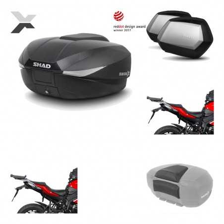 Lateral cases + back trunk + big top fitting + passenger support + 3p hardware