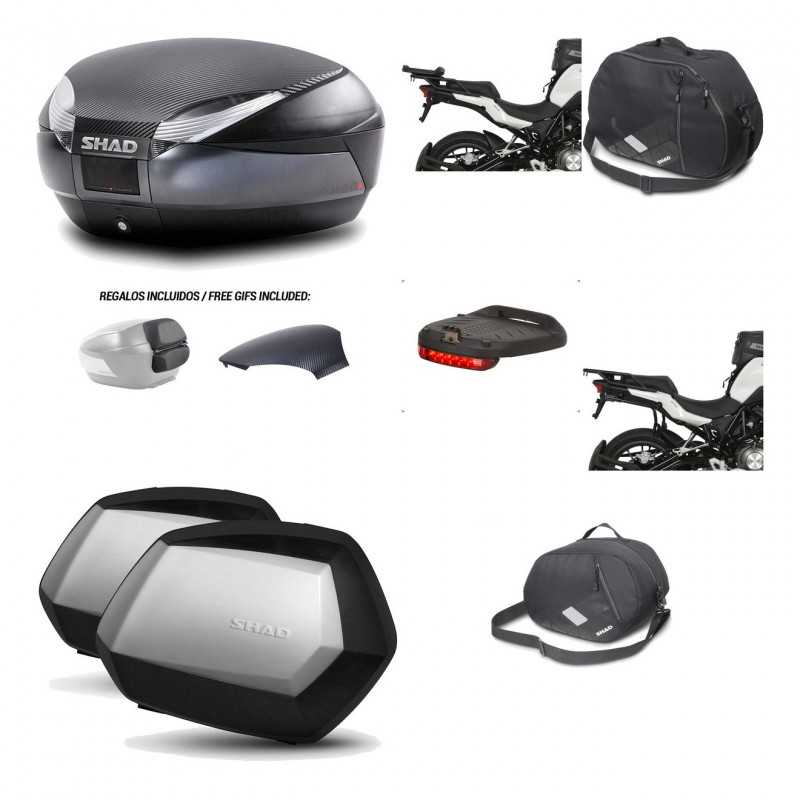 SHAD Maletas laterales + baul trasero herraje montaje accesorios 3p SH48 SC SH35 PREMIUM KIT-193715