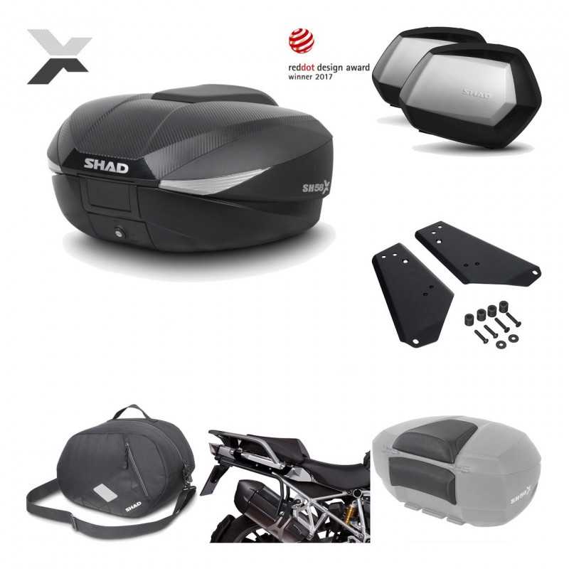 SHAD Maletas laterales + baul trasero herraje montaje accesorios 3p SH58X SC SH35 PREMIUM KIT-193769