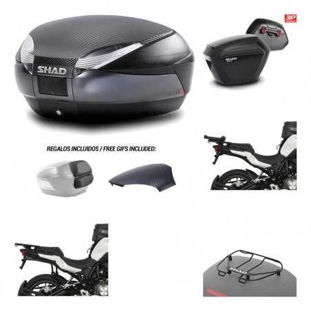 SHAD Maletas laterales + baul trasero herraje montaje parrilla portabultos superior 3p SH48 SH23 KIT-193719