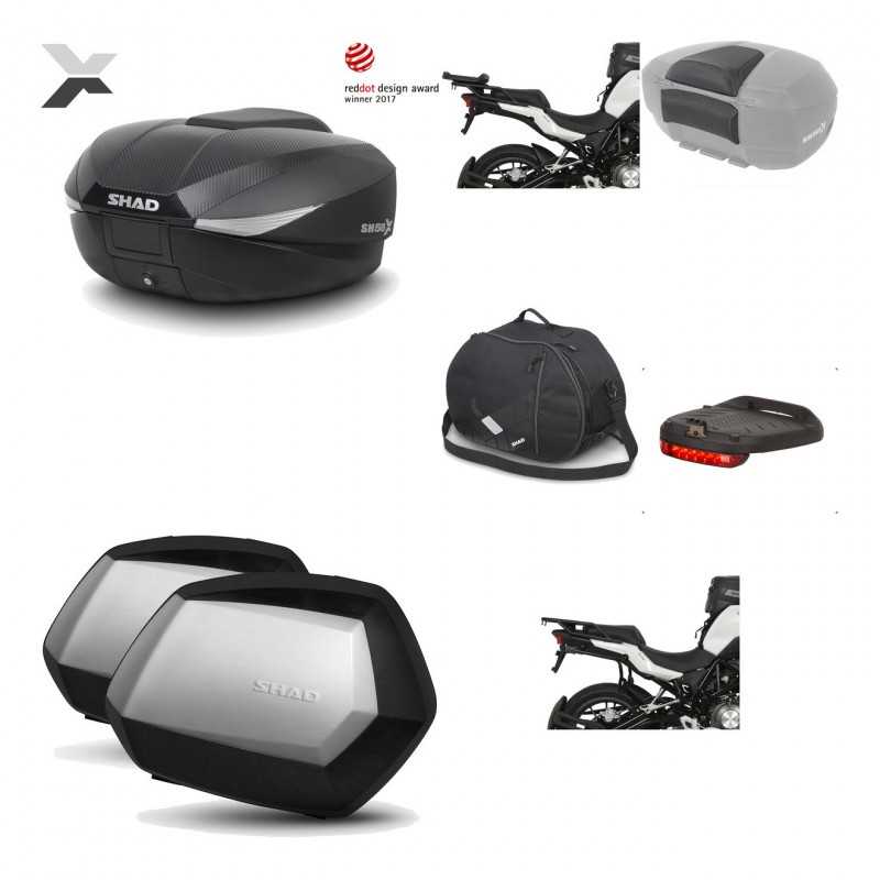 SHAD Maletas laterales + baul trasero herraje montaje accesorios 3p SH58X SC SH35 PREMIUM KIT-194220