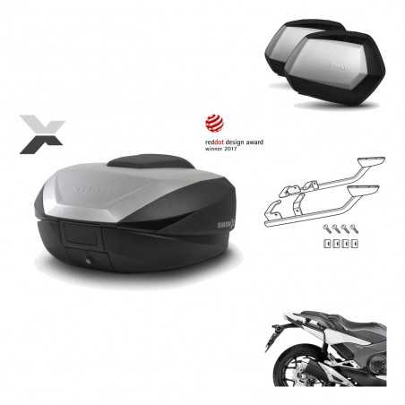 SHAD Maletas laterales + baul trasero herraje montaje 3p SH59X ALU SC SH35 PREMIUM KIT-194520