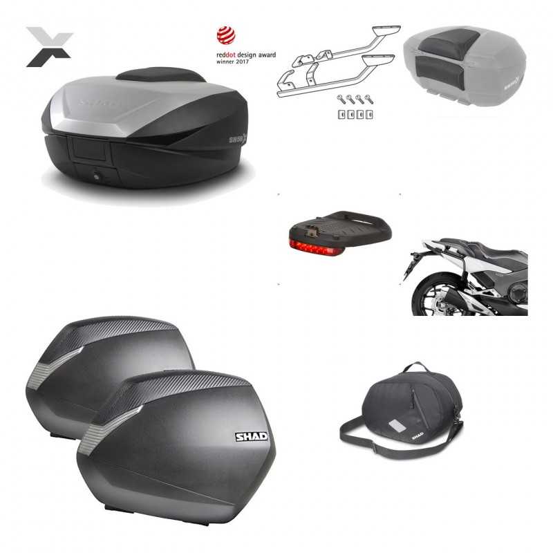 SHAD Maletas laterales + baul trasero herraje montaje accesorios 3p SH59X ALU SH36 SH 36 KIT-194575